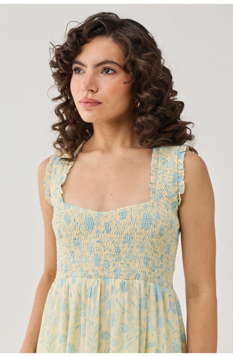 Reistor Smocked Maxi Dress, Alternate, color, Butter Bloom
