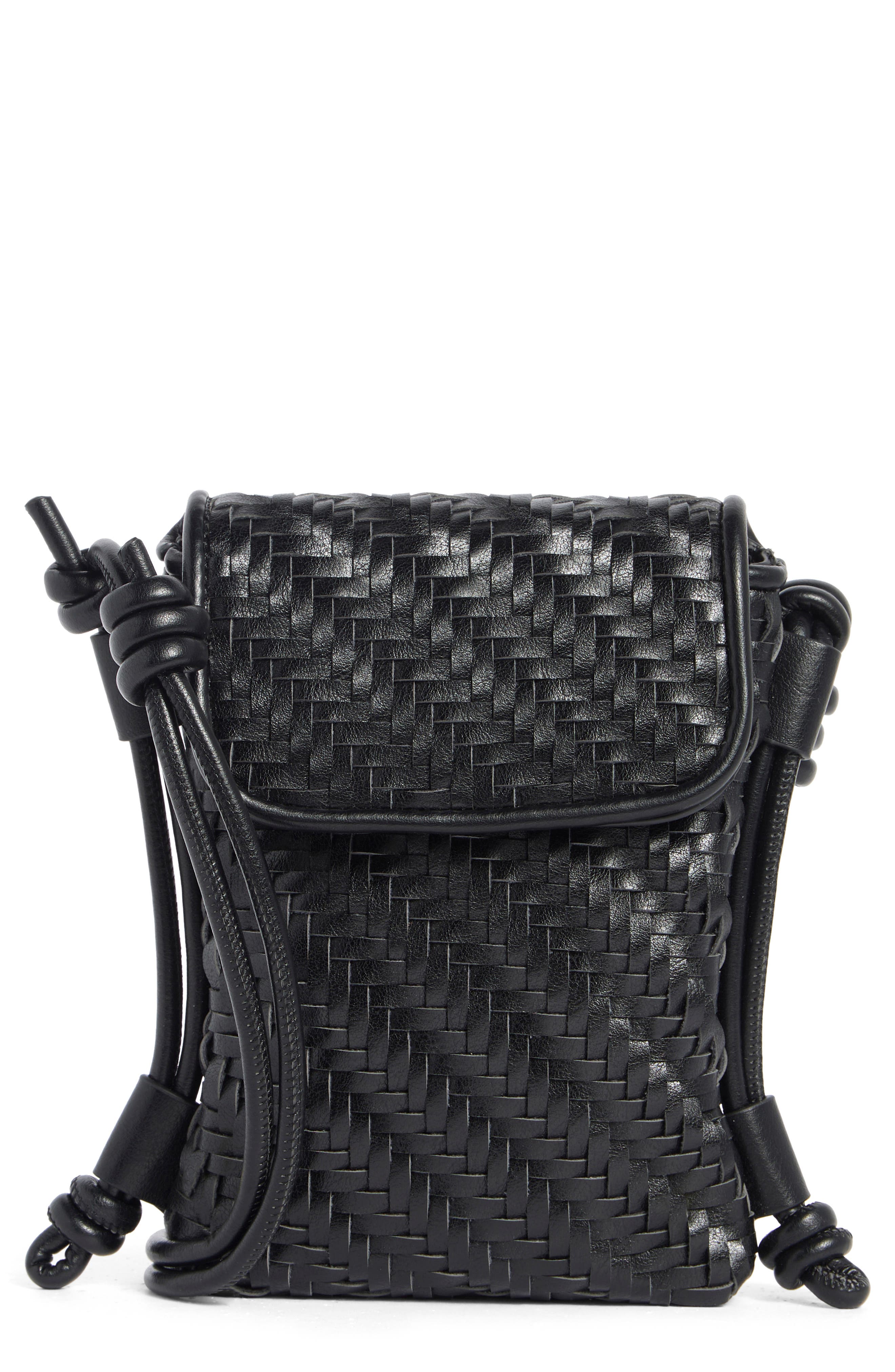 Dolce Vita Woven Crossbody Bag, Main, color, Black