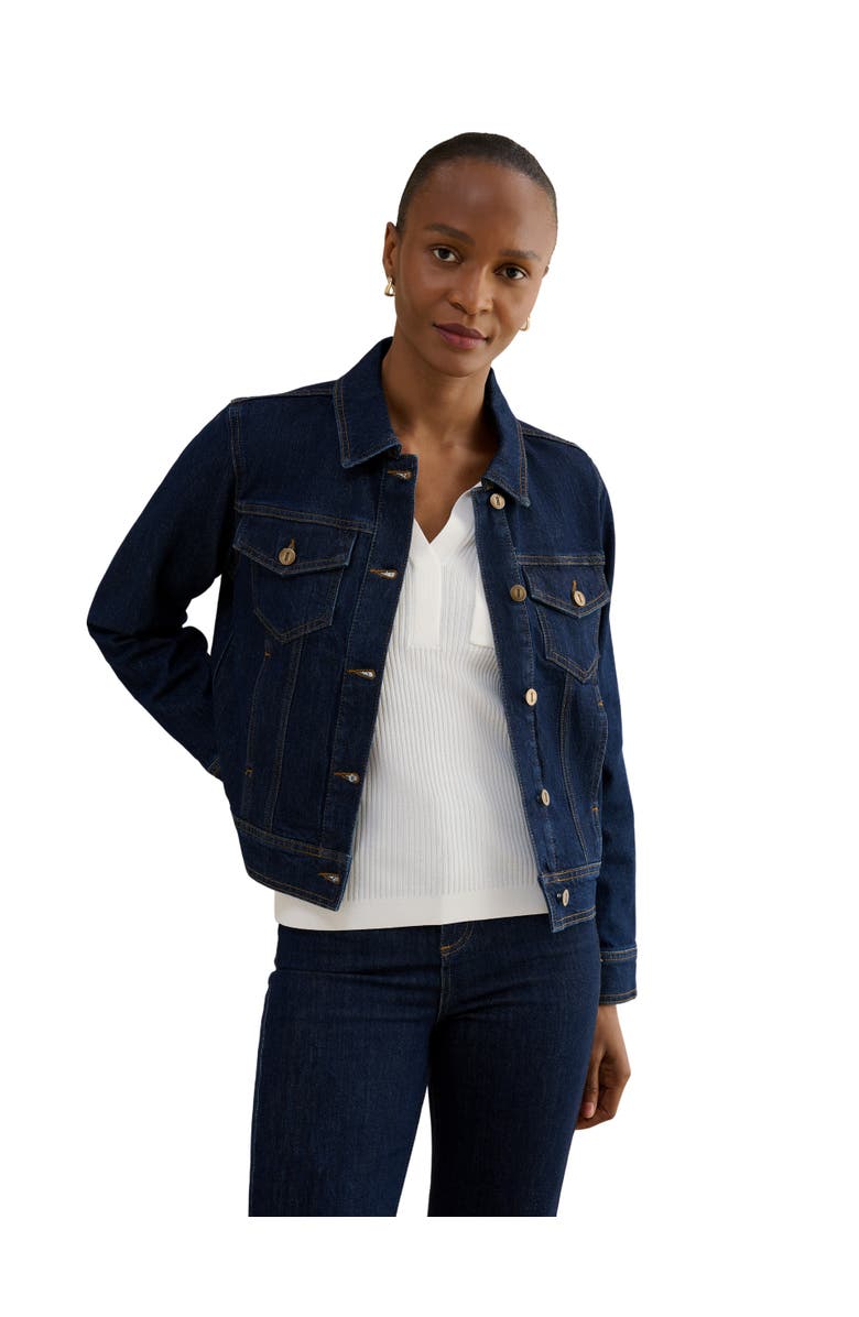 HOBBS LONDON Vivienne Denim Jacket, Main, color, Indigo