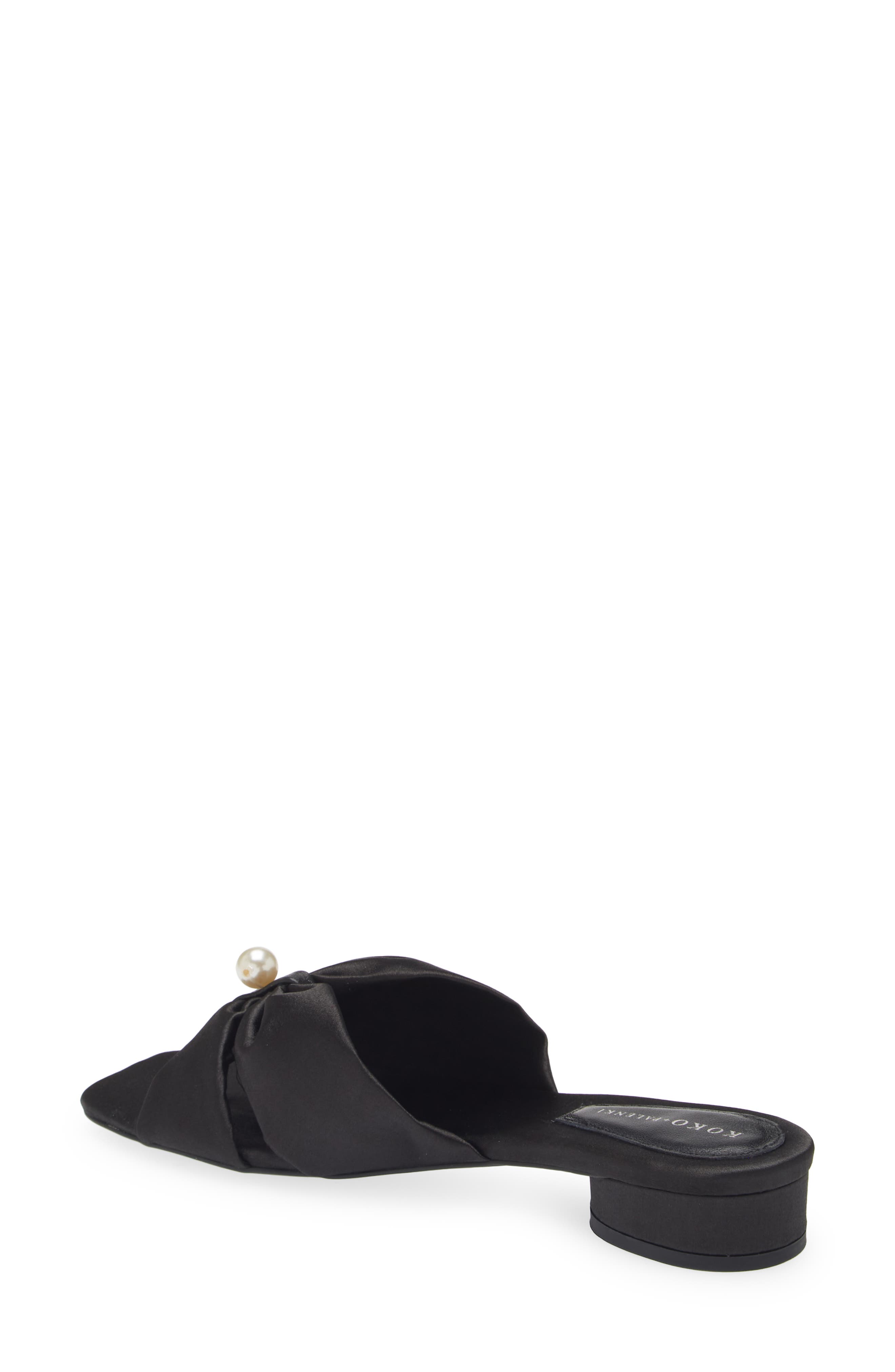 KOKO + PALENKI Tara Slide Sandal, Alternate, color, Black Satin