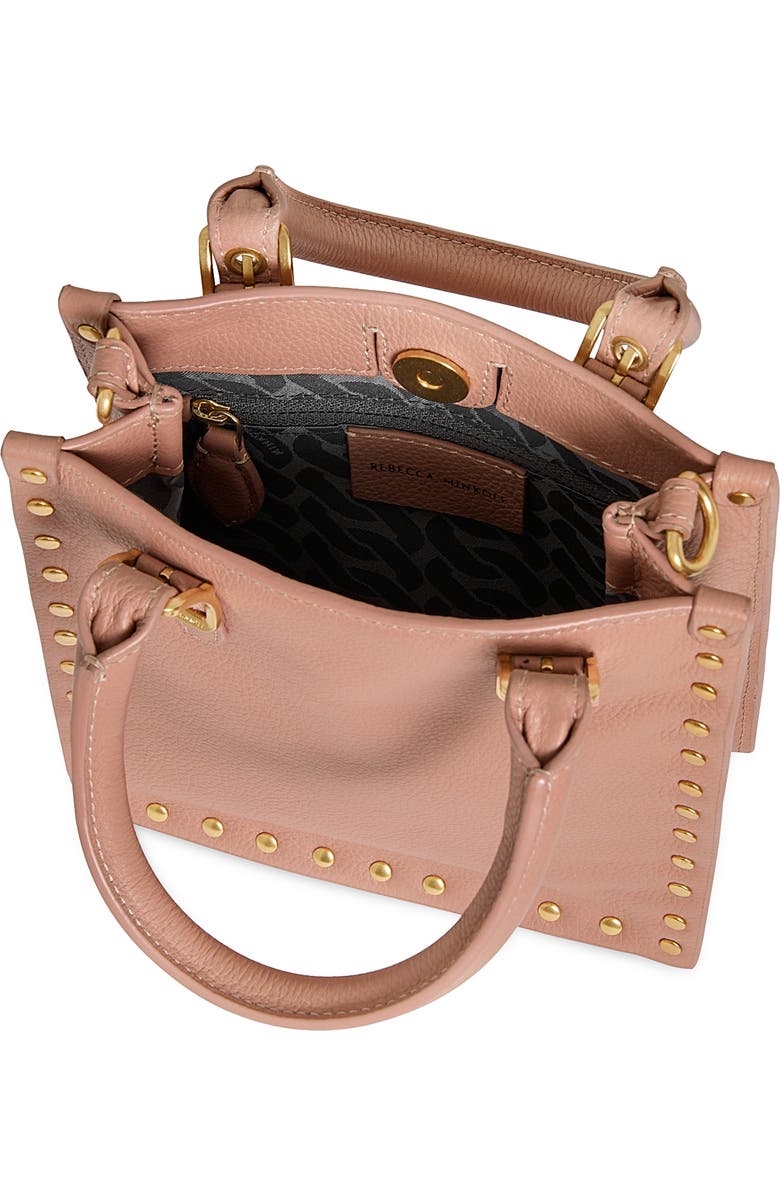 Rebecca Minkoff Mini Studded Leather Tote, Alternate, color, Romance