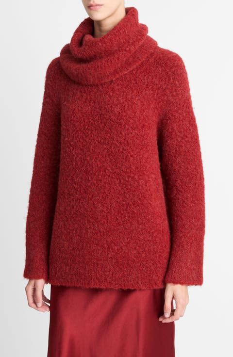 Bouclé Turtleneck Tunic Sweater
