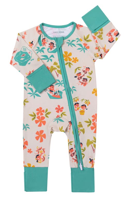 Coco Moon Hawaii Life Zip Romper in Tan 