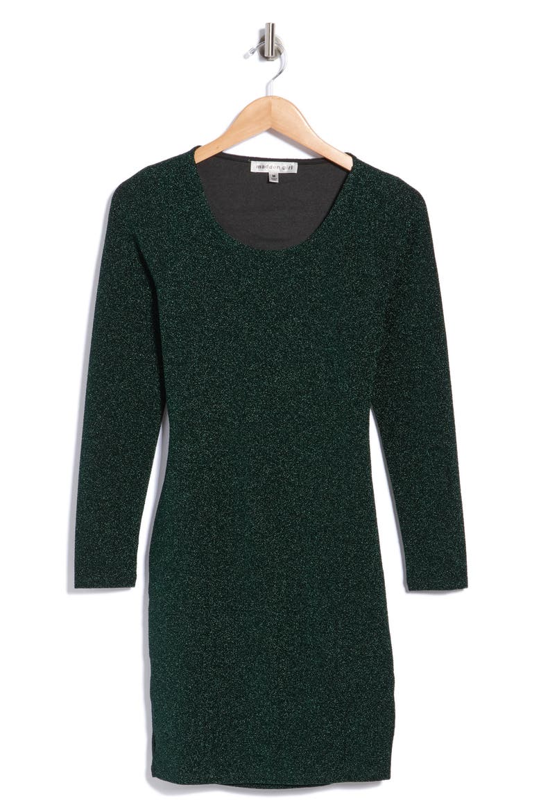 Back Cutout Long Sleeve Minidress, Alternate, color, HUNTER BLACK