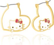 Hello Kitty Heart Hoop Earrings