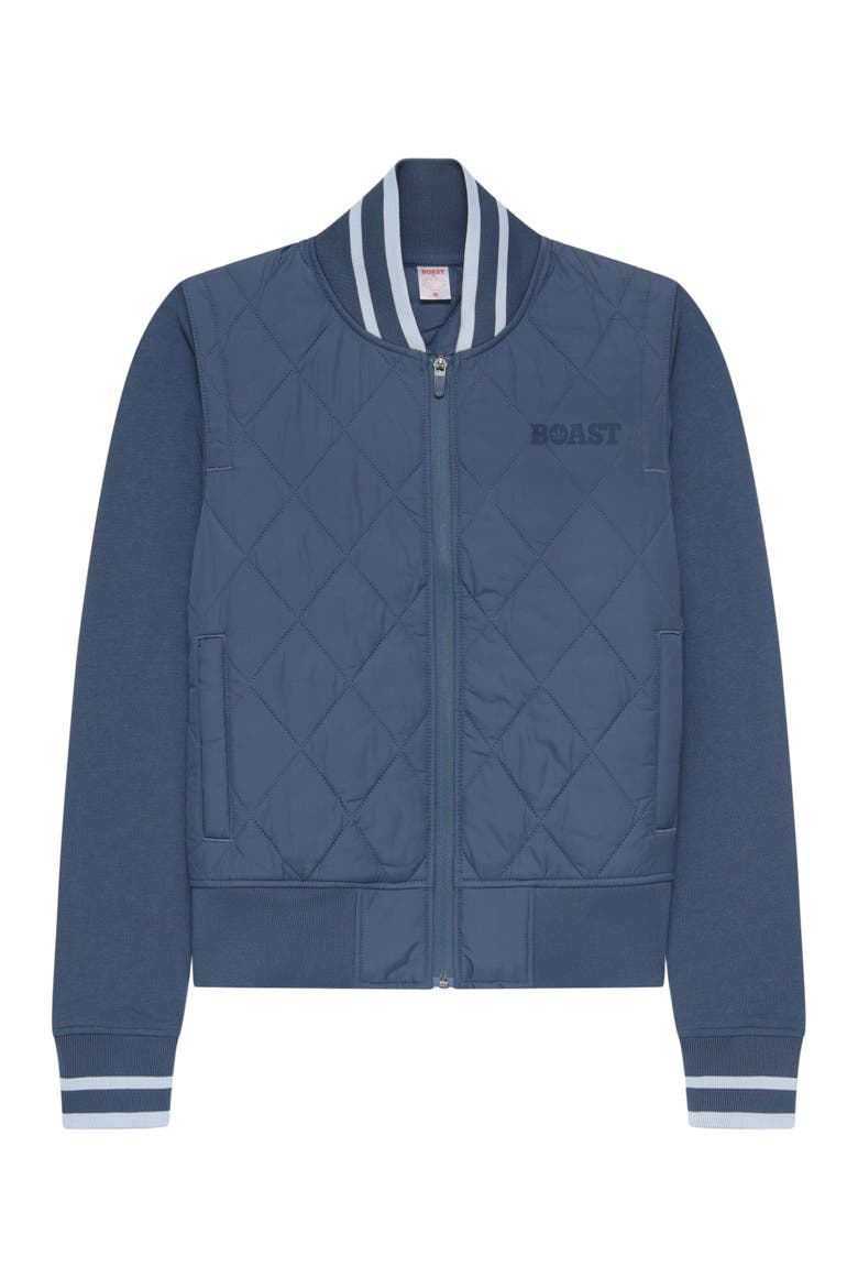 Quilted Varsity Bomber, Main, color, Vintage Navy