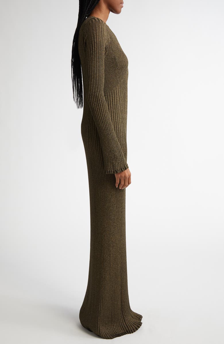 Proenza Schouler Joni Long Sleeve Metallic Rib Sweater Dress, Alternate, color, 