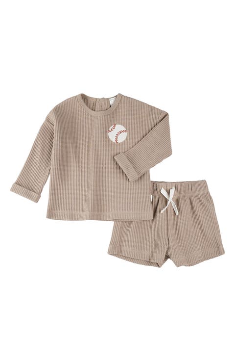 Baseball Appliqué Thermal Top & Shorts Set (Baby)