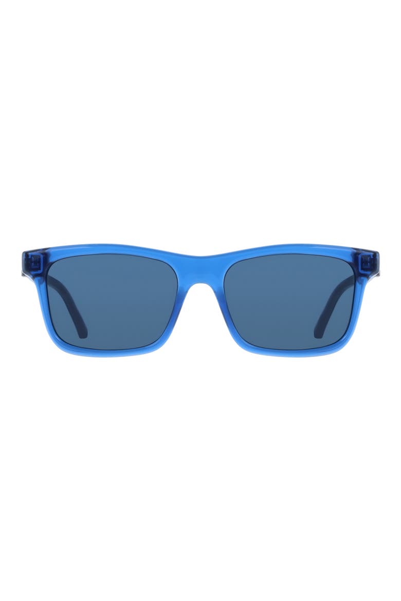 55mm Rectangular Sunglasses, Main, color, TRANSPARENT DARK BLUE