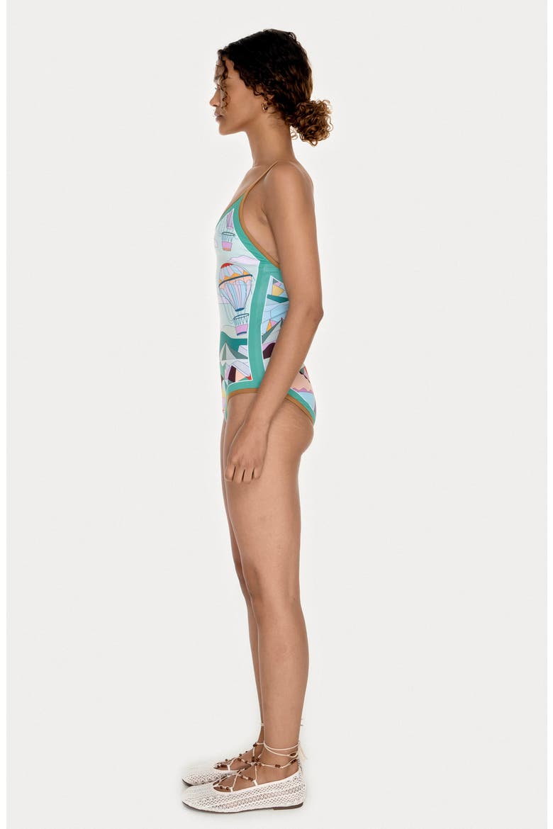 Jungle Adventure Reversible V-Neck One-Piece Swimsuit, Alternate, color, Blue