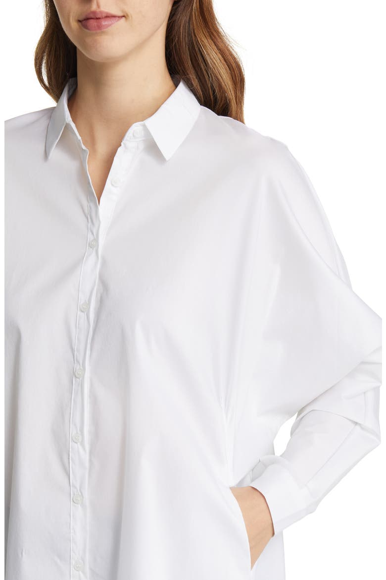 Hailey Oversize Stretch Poplin Shirt, Alternate, color, WHITE