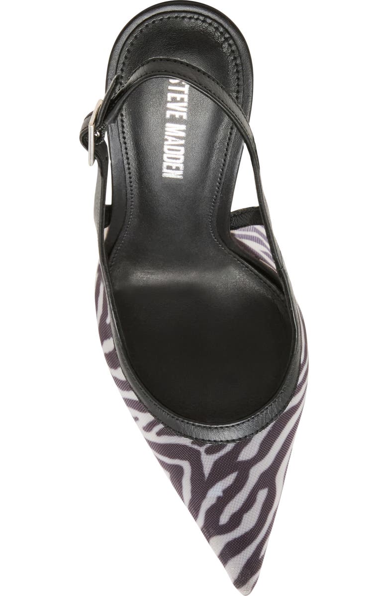 Steve Madden Blare Slingback Pointed Toe Pump, Alternate, color, Zebra Mesh