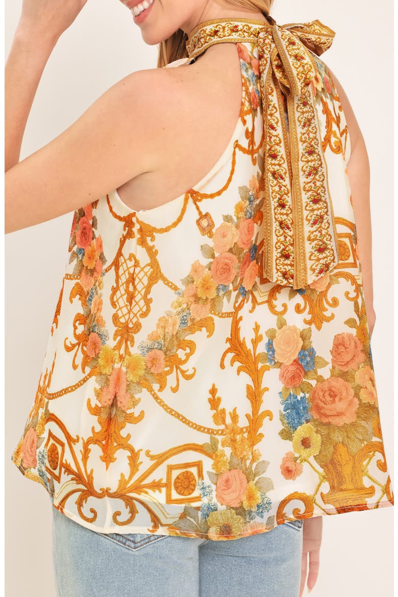 Floral Print Halter Top, Alternate, color, IVORY