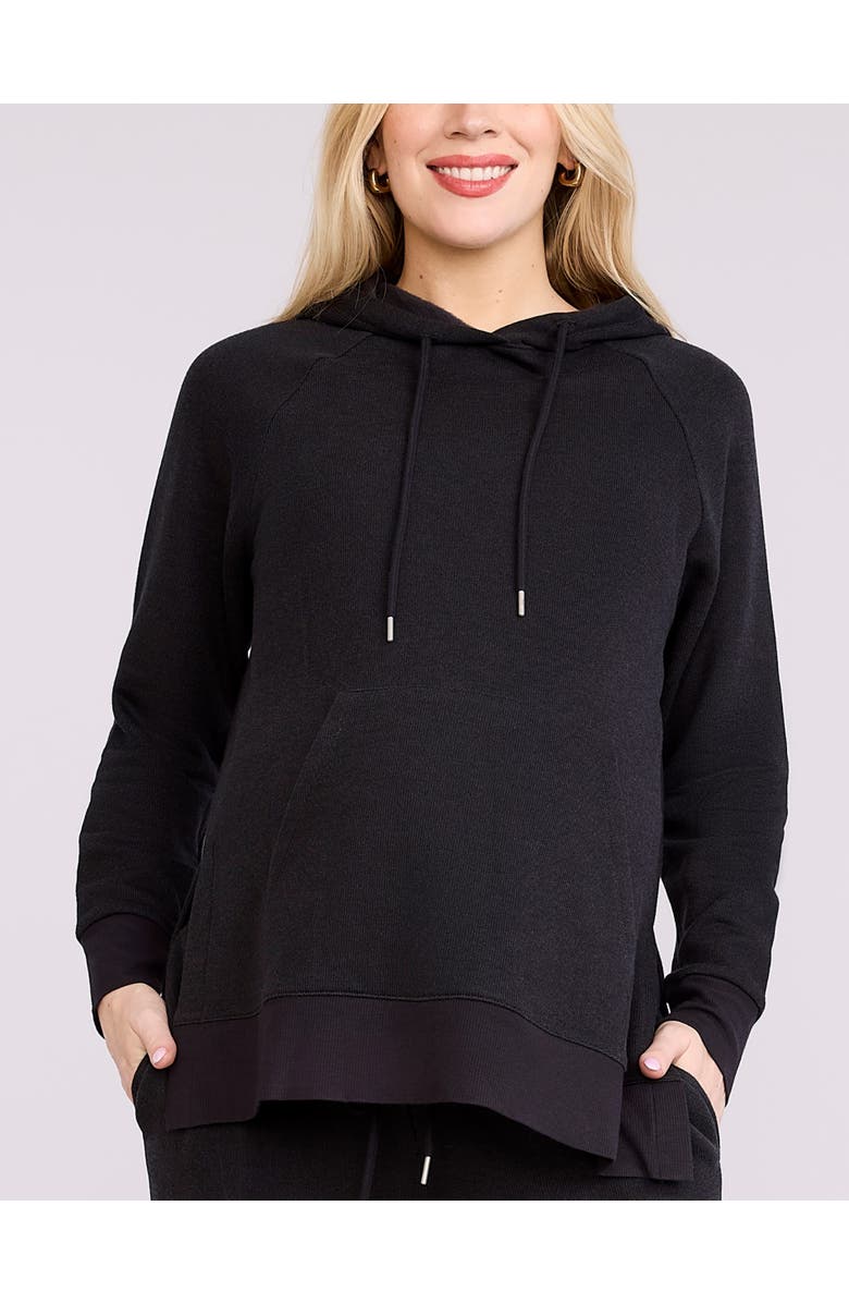 MOTHERHOOD MATERNITY Relaxed Fit Maternity Hoodie, Main, color, Black