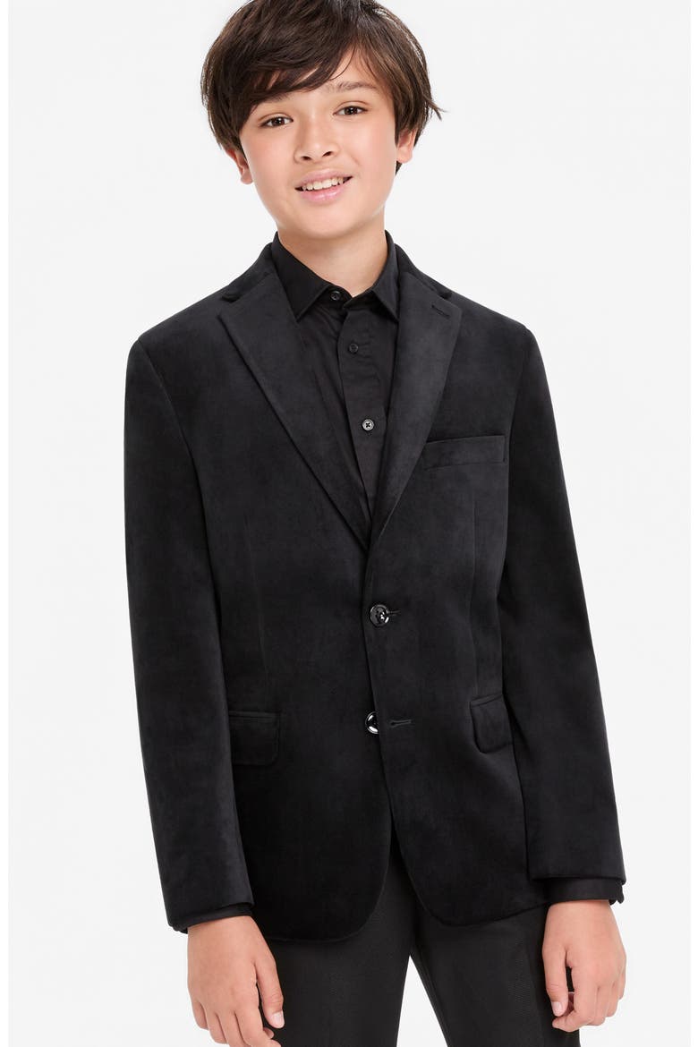 Kids' Velvet Suit Jacket, Main, color, BLACK