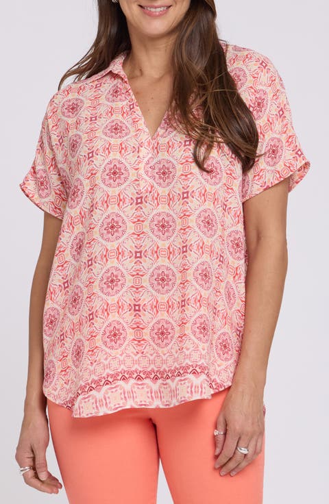 Becky Split Neck Woven Top