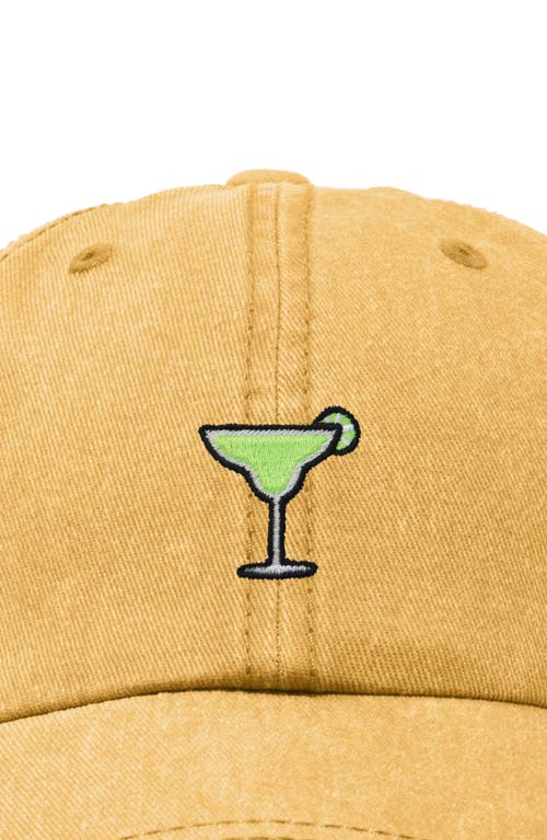 Dalix Margarita Embroidered Dad Hat In Washed Gold