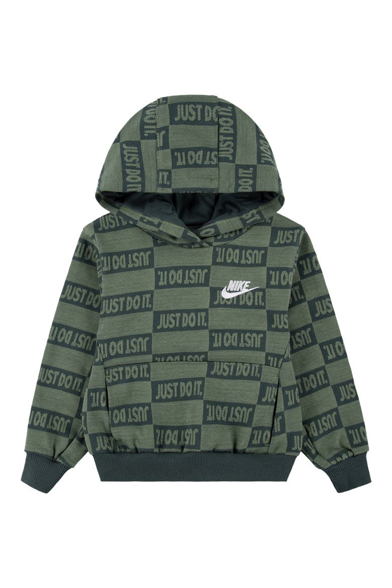 Kids' Club Fleece Textured Hoodie, Main, color, OIL GREEN