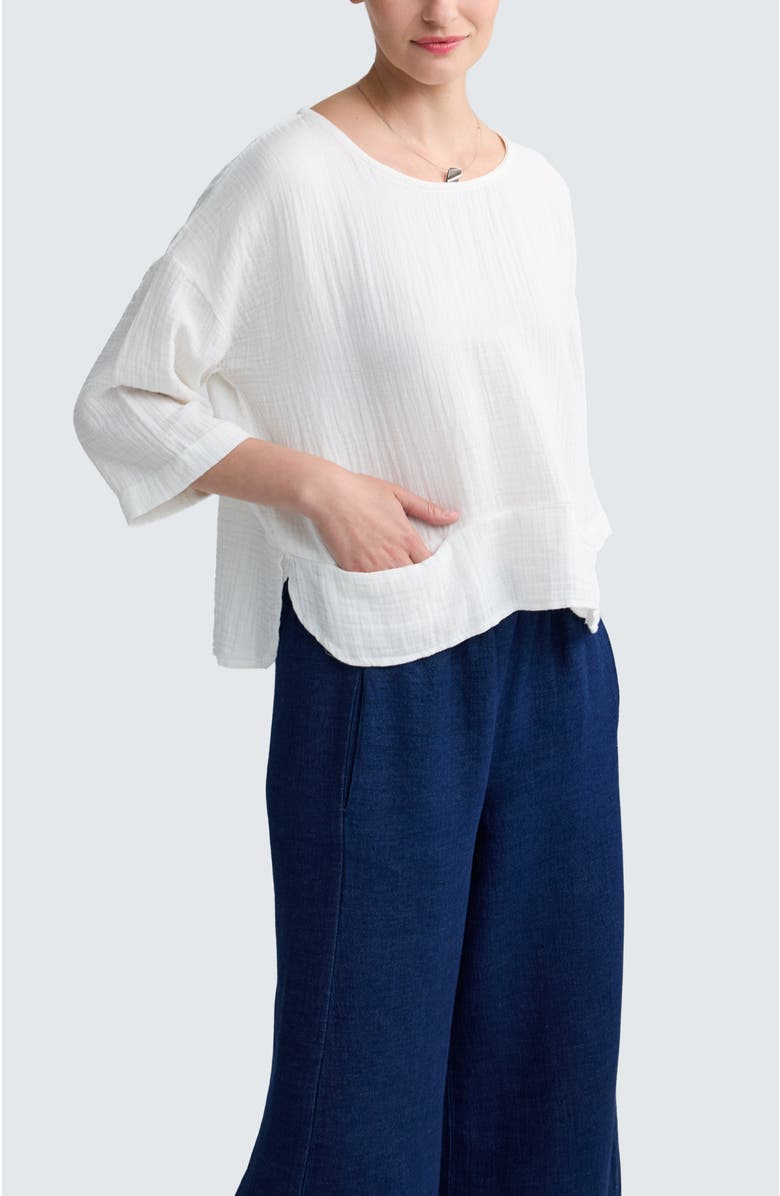 LUUKAA Viola Solid Muslin Blouse, Alternate, color, Ecru