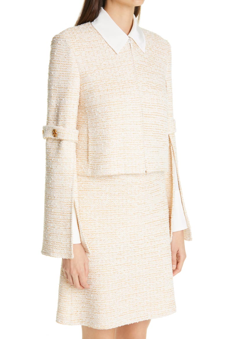 Bouclé Tweed Knit Jacket, Alternate, color, CREAM/ECRU