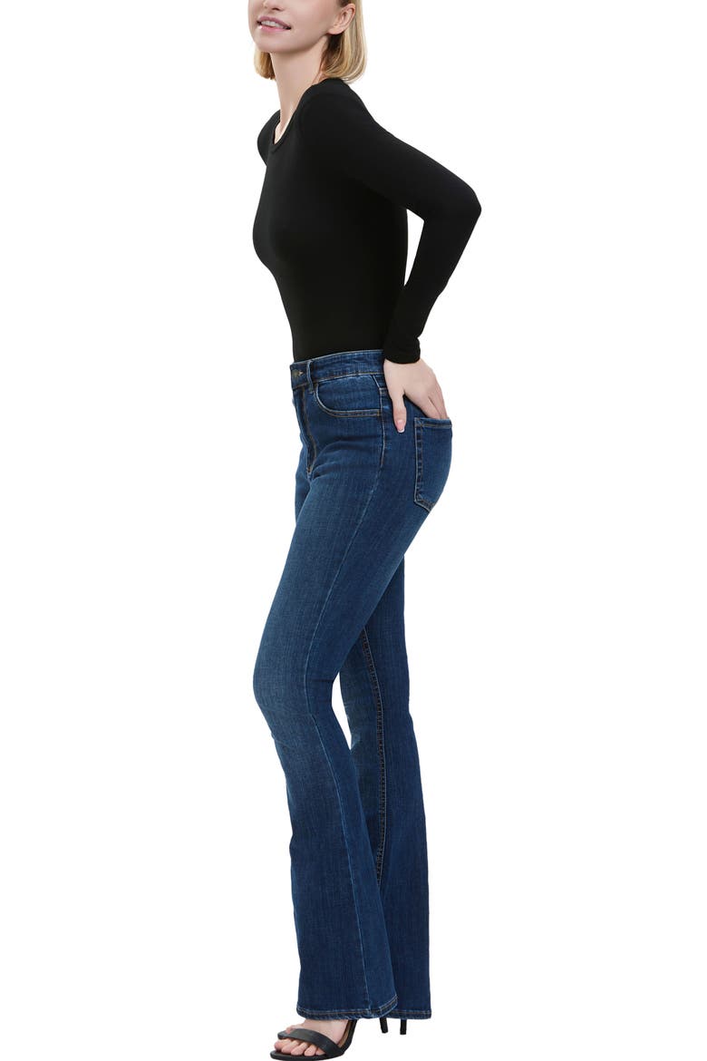 Round Neck Long Sleeve Bodysuit, Alternate, color, Black
