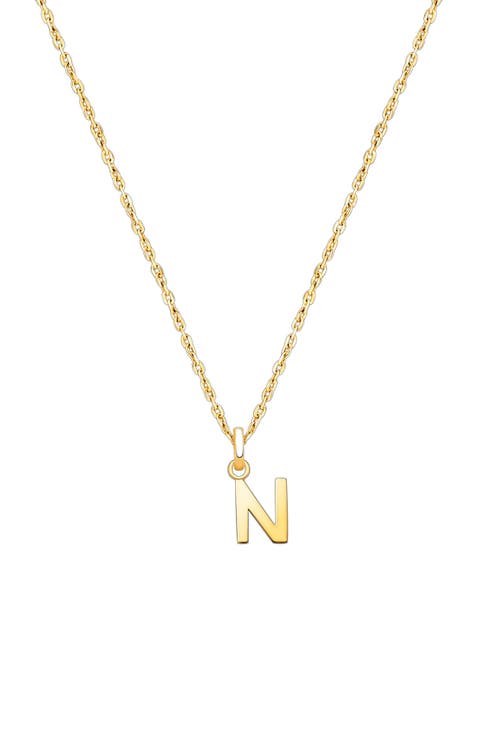 14K Gold Modern Initial 12-14" Necklace