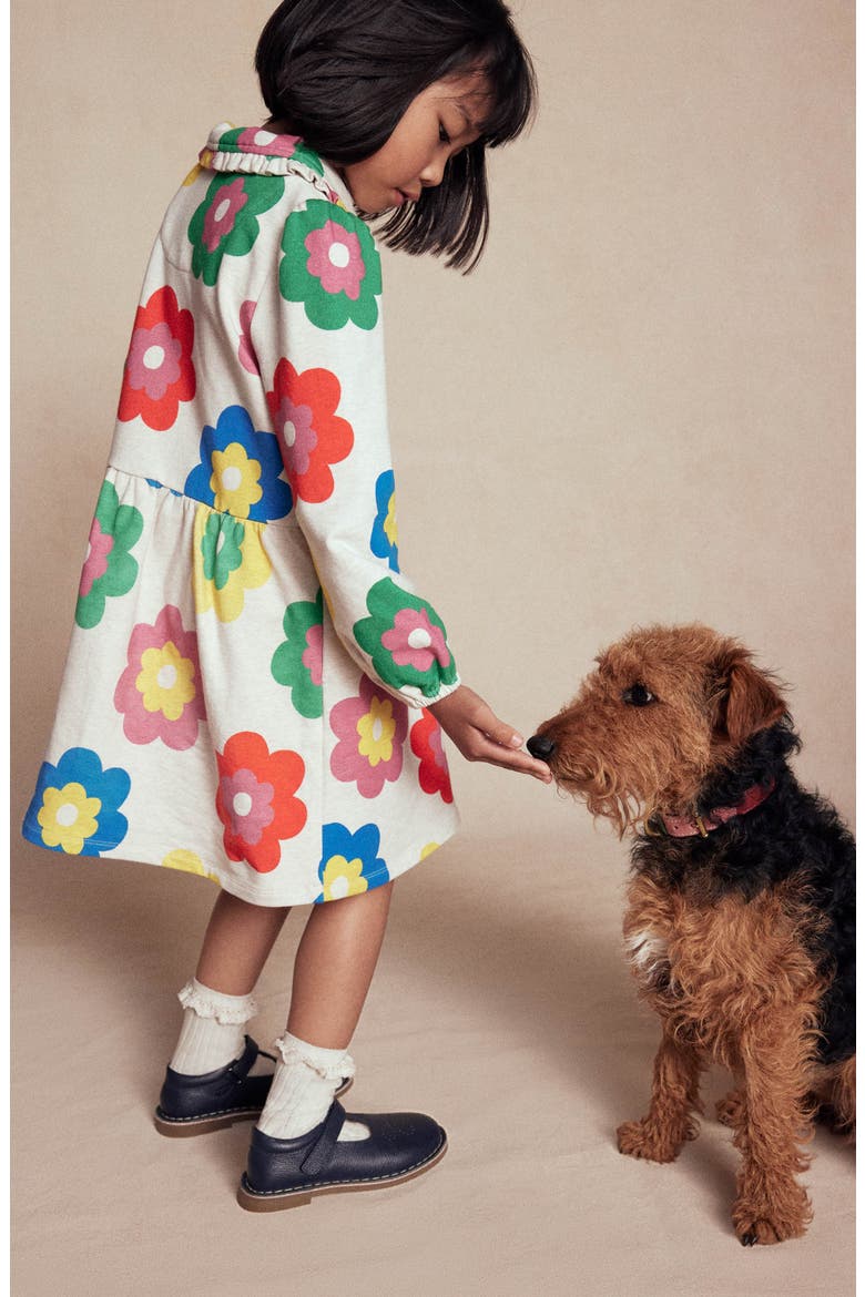 Kids' Floral Long Sleeve Cotton Jersey Shirtdress, Alternate, color, MULTI LARGE FLOWER