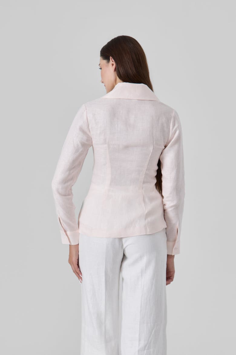 Linen Waist Tie Shirt, Alternate, color, Light Pink