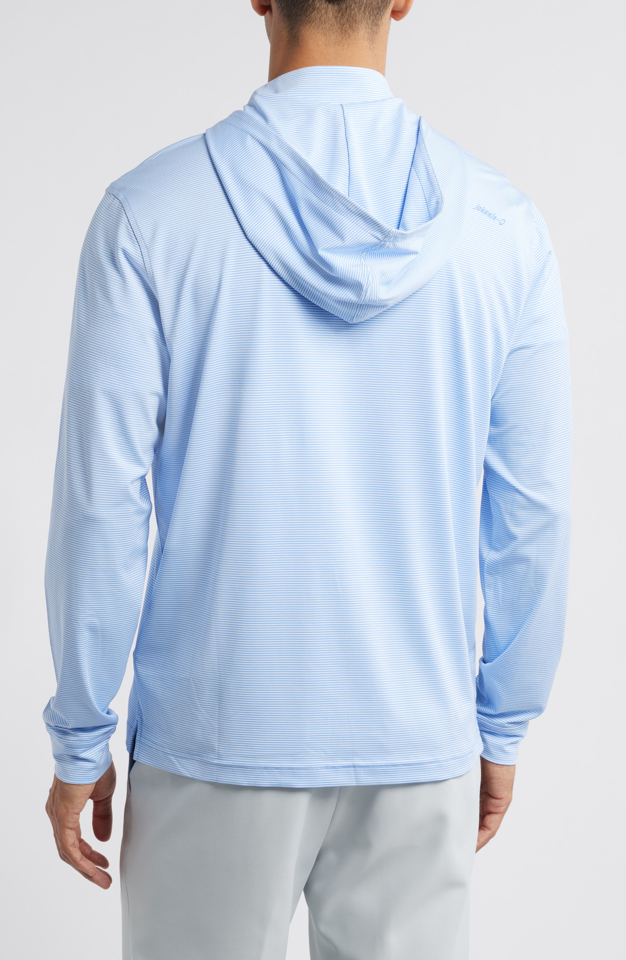 johnnie-O Hybrid Performance Quarter Zip Hoodie in Seychelles 