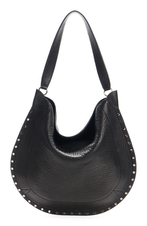 Isabel Marant Oskan Stud Bubble Leather Hobo Bag In Metallic