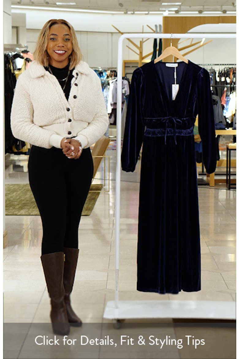 Cece Long Sleeve Velvet Maxi Dress video