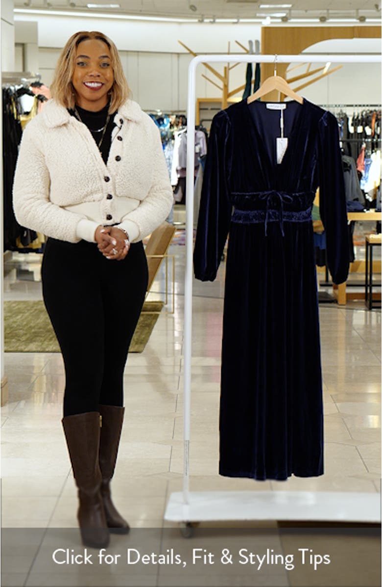 Cece Long Sleeve Velvet Maxi Dress, sales video thumbnail