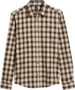 BOSS Roan Slim Fit Plaid Cotton Button-Up Shirt
