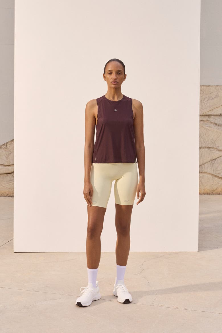 Running Vest Top With Coolmove, Alternate, color, Dark plum/sun