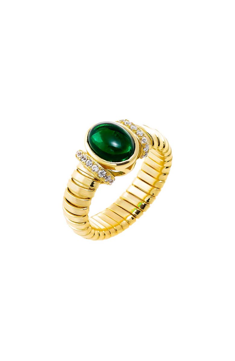 BY ADINA EDEN Pave Accented Colored Stone Ridged Ring, Main, color, 
