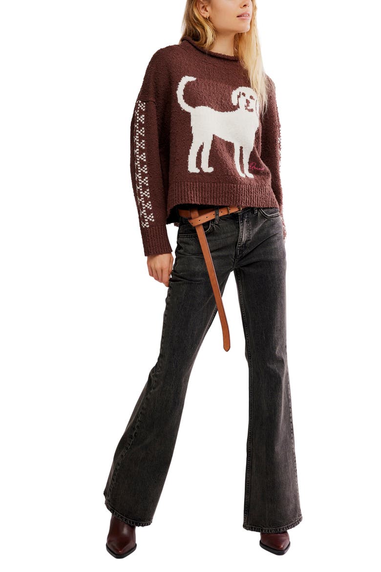 Story Book Cotton Blend Sweater, Alternate, color, CHOCOLATE COMBO