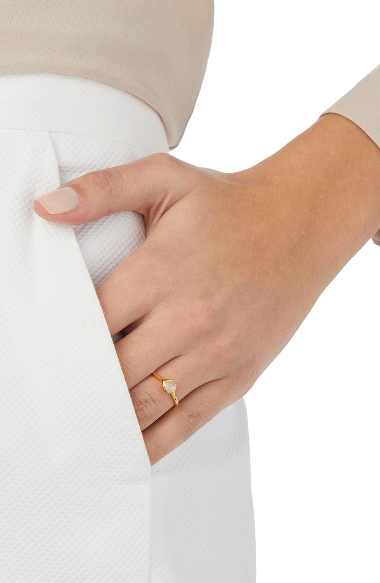 Monica Vinader Siren Small Semiprecious Stone Stacking Ring, Alternate, color, Gold/ Moonstone