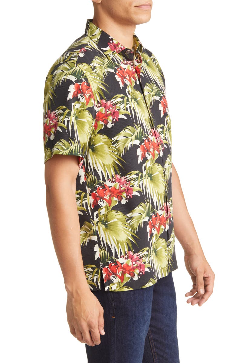 Tommy Bahama Canopy Coast Botanical Print Short Sleeve Silk Button-Up Shirt, Alternate, color,