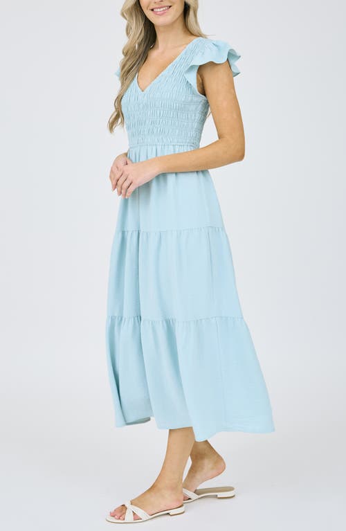 BLU PEPPER BLU PEPPER FLUTTER SLEEVE MIDI DRESS 
