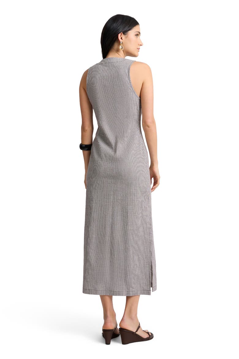 Stretch Linen Button Down Maxi Dress, Alternate, color, Brown/White