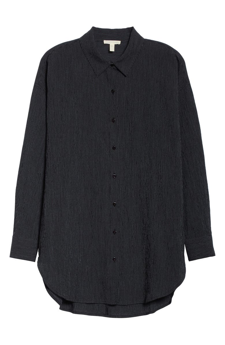 Eileen Fisher Stripe Tencel<sup>®</sup> Lyocell & Organic Cotton Shirt, Alternate, color, 