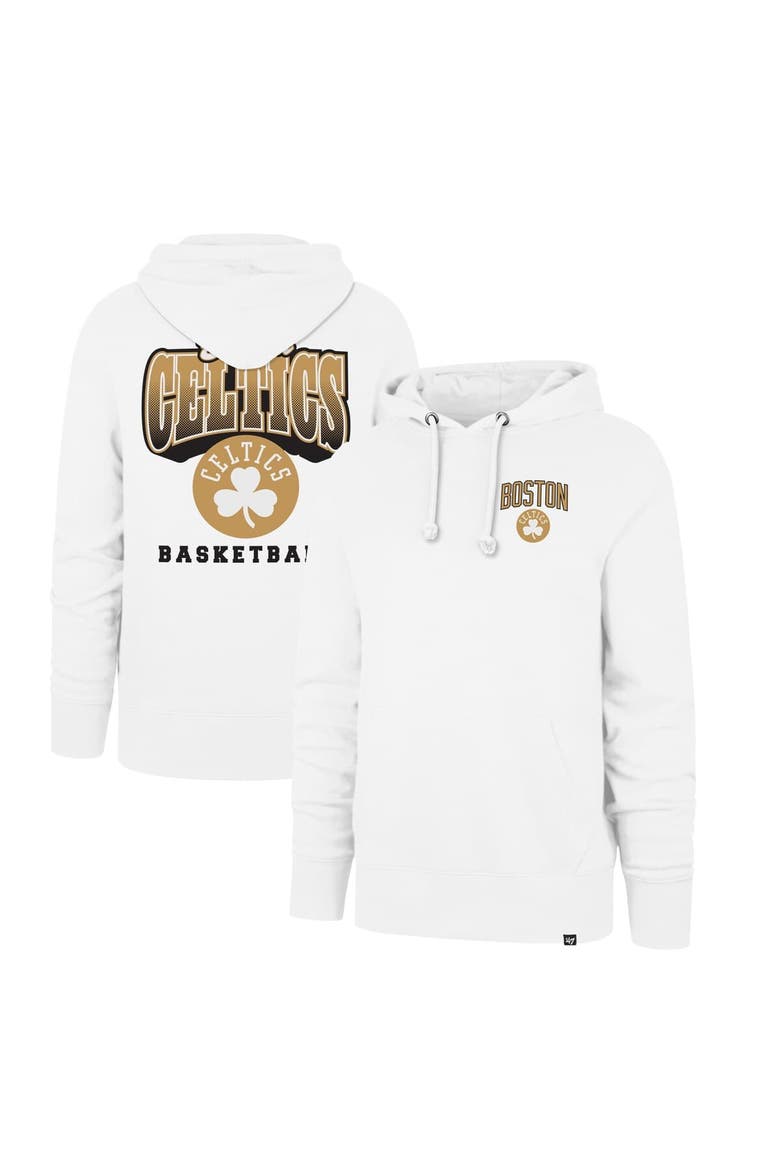 Men's '47 White Boston Celtics 2025/26 City Edition Jab Step Headline Hoodie, Main, color, White