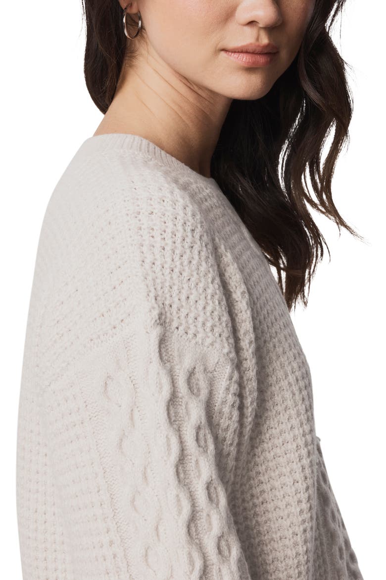Celeste Cable Stitch Sweater, Alternate, color, PALE OAK IVORY HEATHER