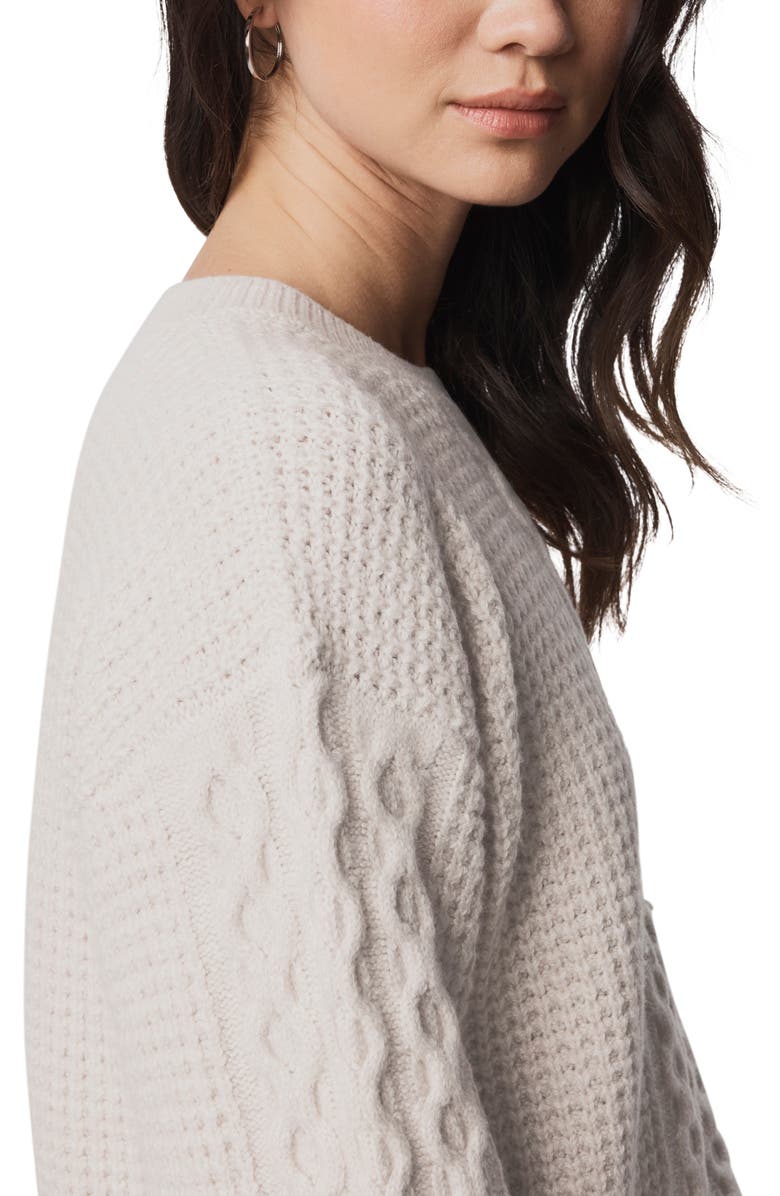 Splendid Celeste Cable Stitch Sweater, Alternate, color, Pale Oak Ivory Heather