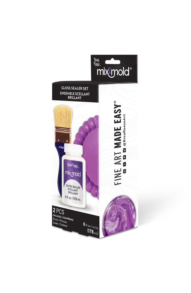 Brea Reese Mix2Mold Glossy Sealer 6 Fl Application Brush, Alternate, color, Multicolored
