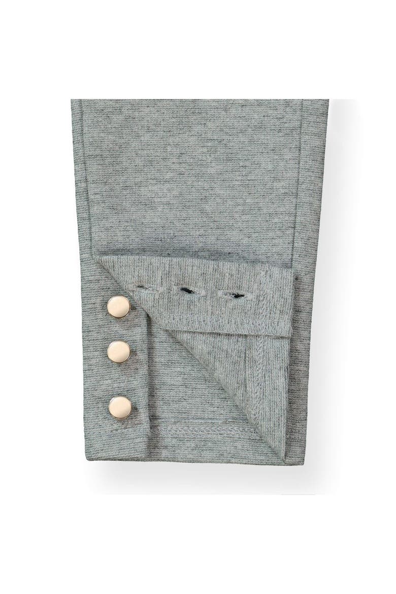 Baby Girls' Button Cuff Ponte Pant, Infant, Alternate, color, Heather Grey Button Cuff