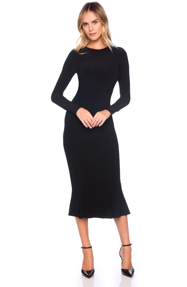 Susana Monaco Long Sleeve Matte Jersey Midi Dress, Alternate, color, 