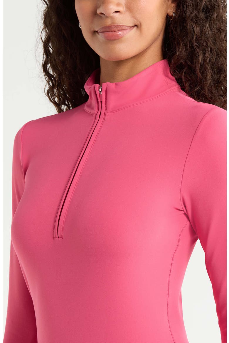 Zen Half Zip Pullover, Alternate, color, PINK CARMINE