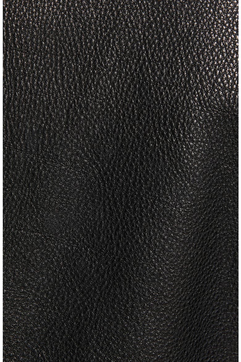 Leather Biker Jacket, Alternate, color, BLACK