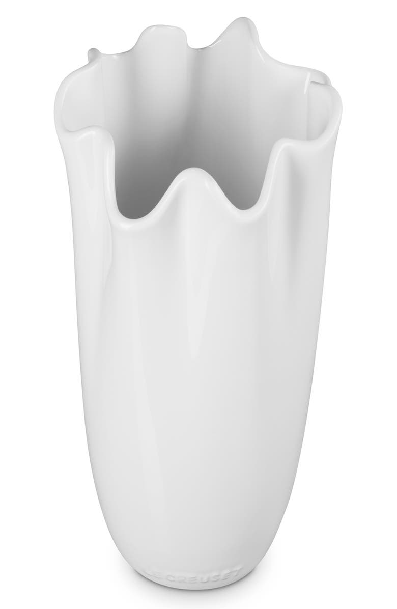 Le Creuset Iris Stoneware Vase, Alternate, color, White